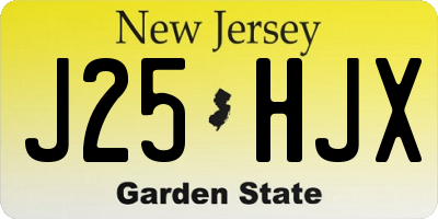 NJ license plate J25HJX