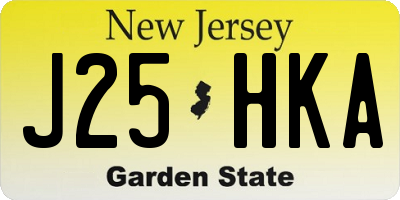 NJ license plate J25HKA