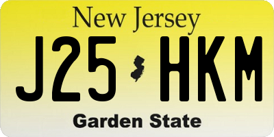 NJ license plate J25HKM