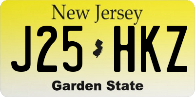 NJ license plate J25HKZ