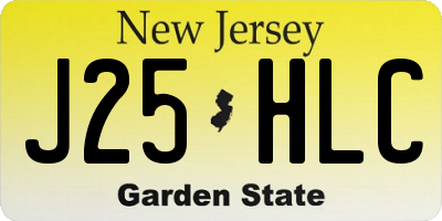 NJ license plate J25HLC