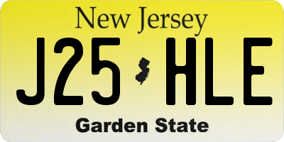 NJ license plate J25HLE