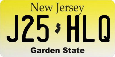 NJ license plate J25HLQ