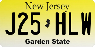 NJ license plate J25HLW