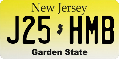 NJ license plate J25HMB