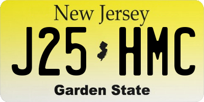 NJ license plate J25HMC