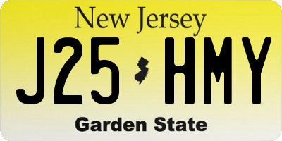 NJ license plate J25HMY