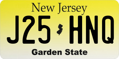 NJ license plate J25HNQ