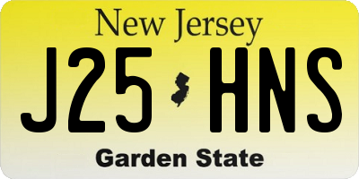 NJ license plate J25HNS