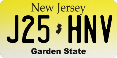 NJ license plate J25HNV