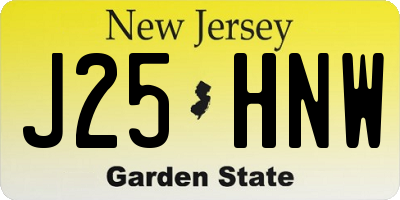 NJ license plate J25HNW