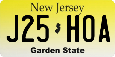 NJ license plate J25HOA