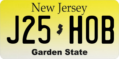 NJ license plate J25HOB
