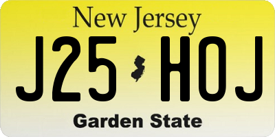 NJ license plate J25HOJ