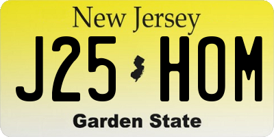NJ license plate J25HOM