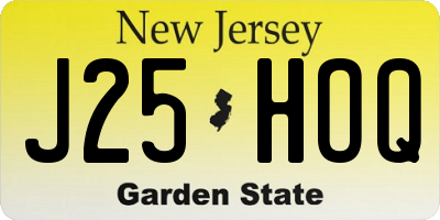 NJ license plate J25HOQ