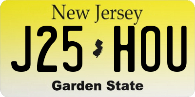 NJ license plate J25HOU