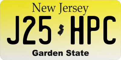 NJ license plate J25HPC