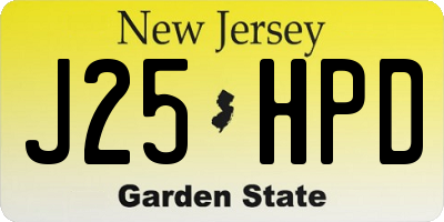 NJ license plate J25HPD