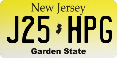 NJ license plate J25HPG