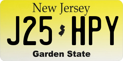 NJ license plate J25HPY