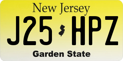 NJ license plate J25HPZ