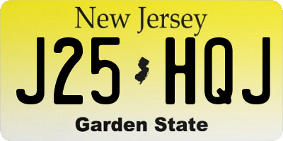 NJ license plate J25HQJ