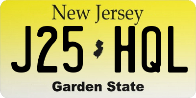 NJ license plate J25HQL