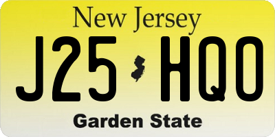 NJ license plate J25HQO