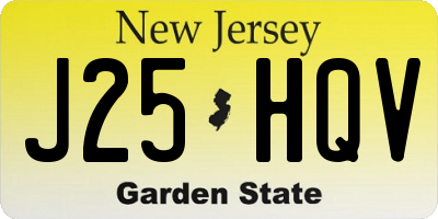 NJ license plate J25HQV