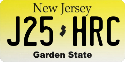 NJ license plate J25HRC