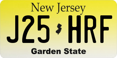 NJ license plate J25HRF