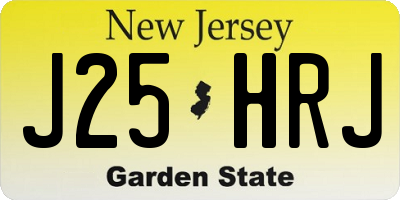 NJ license plate J25HRJ