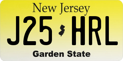 NJ license plate J25HRL