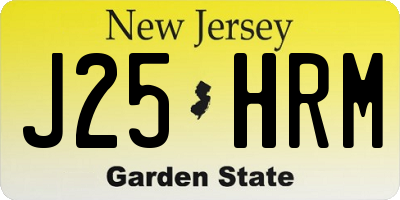 NJ license plate J25HRM