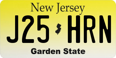 NJ license plate J25HRN