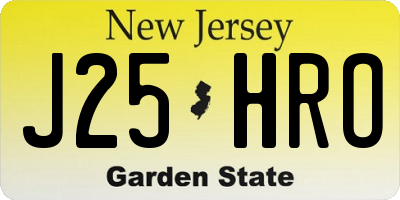 NJ license plate J25HRO