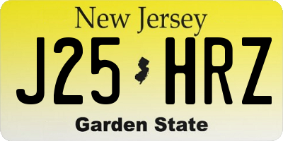 NJ license plate J25HRZ
