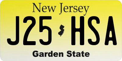 NJ license plate J25HSA