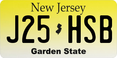 NJ license plate J25HSB