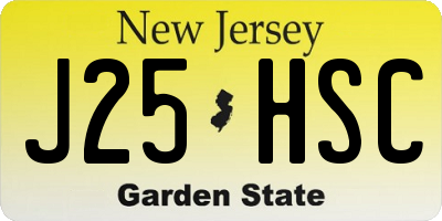 NJ license plate J25HSC