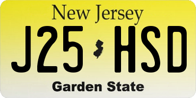 NJ license plate J25HSD
