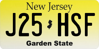 NJ license plate J25HSF