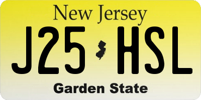 NJ license plate J25HSL