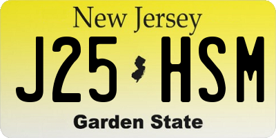NJ license plate J25HSM