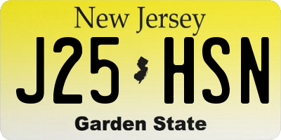 NJ license plate J25HSN