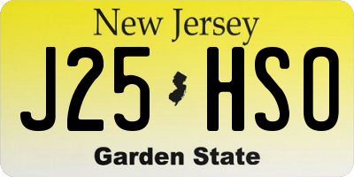 NJ license plate J25HSO