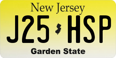 NJ license plate J25HSP