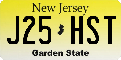 NJ license plate J25HST