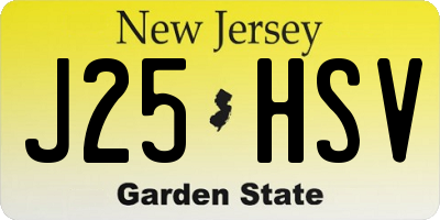 NJ license plate J25HSV